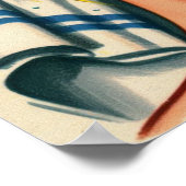 Poster Illustration Retro Cute Shower Girl (Coin)