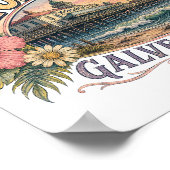Poster Illustration Rétro de la Côte de la Plage (Coin)