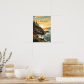 Poster Illustration rétro du parc national d'Acadia (Cuisine)