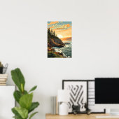 Poster Illustration rétro du parc national d'Acadia (Bureau à domicile)