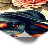Poster Illustration Retro Rottweiler (Coin)