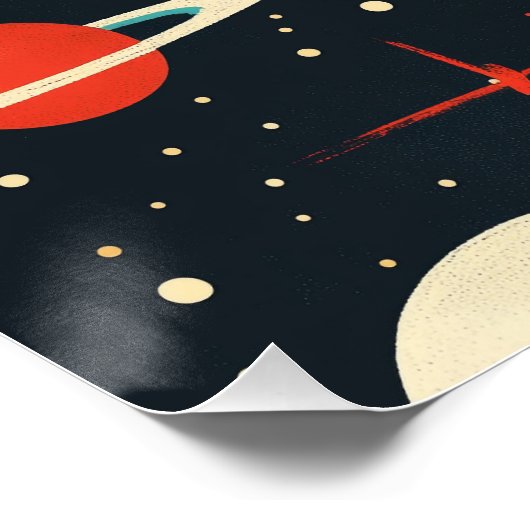 Poster Illustration Retro Space Rocket (Coin)