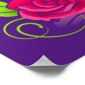 Poster Illustration rose sur un Arrière - plan violet (Coin)