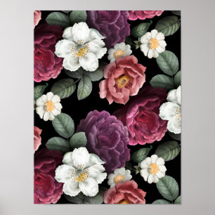 Poster Illustration Rose vintage