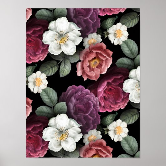 Poster Illustration Rose vintage (Devant)