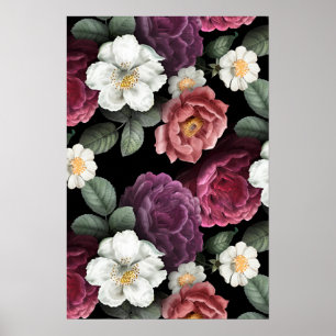 Poster Illustration Rose vintage