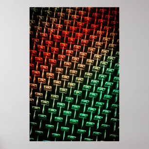 Poster Illustration rouge, jaune et verte