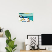 Poster Illustration Santorin, Carte postale Grèce (Bureau à domicile)