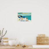 Poster Illustration Santorin, Carte postale Grèce (Cuisine)