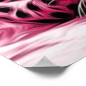 Poster Illustration sauvage du tigre rose teinté bleu (Coin)