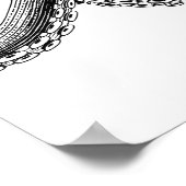 Poster Illustration scientifique Vintage noire (Coin)