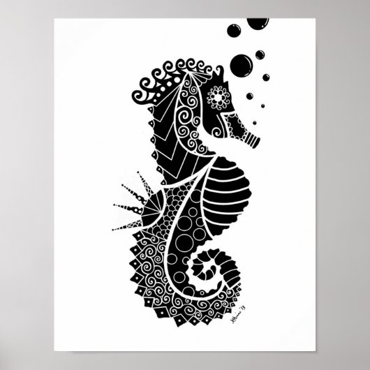 Poster Illustration Seahorse (Devant)