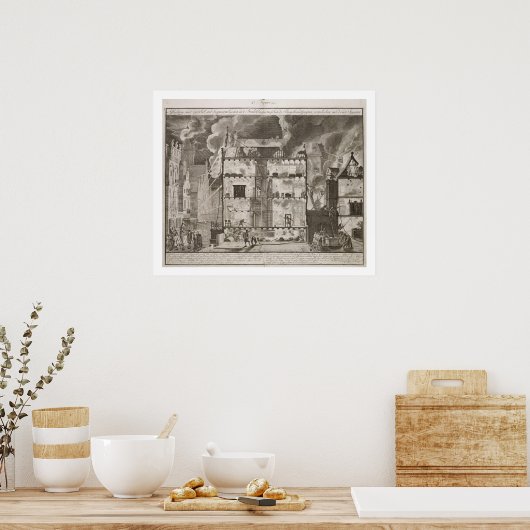 Poster Illustration showing new long fire hoses could (Cuisine)