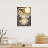Poster Illustration solaire paisible Mur Art (Cuisine)