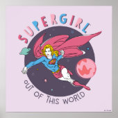 Poster Illustration Supergirl volant vers le haut (Devant)