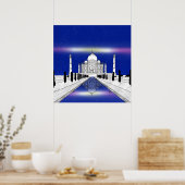 Poster Illustration Taj Mahal Seven Wonders (Cuisine)