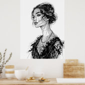 Poster Illustration Tatjana Patitz (Cuisine)