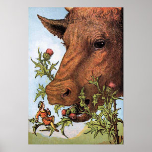 Poster Illustration "Tom Thumb and the Cow"
