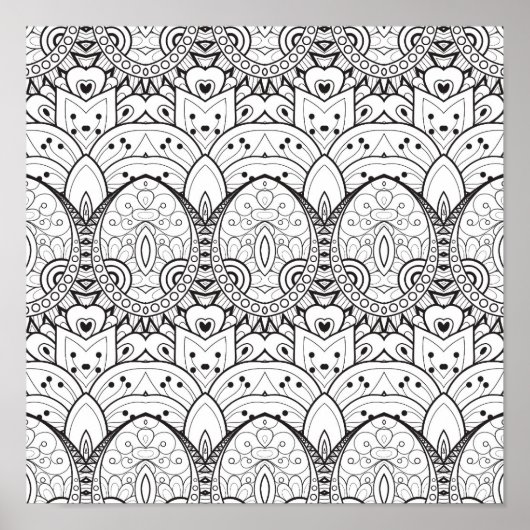 Poster Illustration tribale inspirée 2 (Devant)