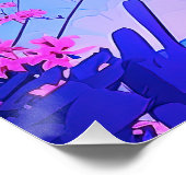 Poster Illustration tropicale Art encadré (Coin)