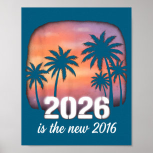 Poster Illustration tropicale rétro 2026 Nouvelle 2016