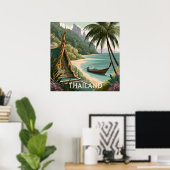 Poster Illustration Tropicale Thaïlande (Bureau à domicile)