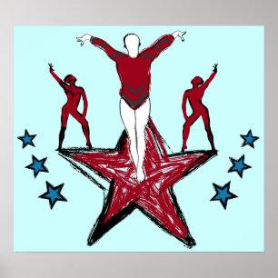 Poster Illustration urbaine de gymnastique