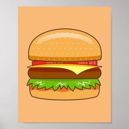 Poster Illustration vectorielle de burger  (Devant)