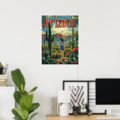 Poster Illustration Vintage Arizona (Bureau à domicile)