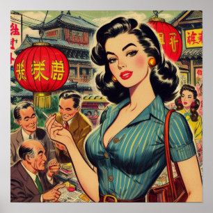 Poster Illustration vintage-Asiatique