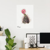 Poster Illustration vintage Cactus (Bureau à domicile)