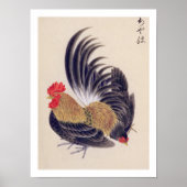 Poster Illustration vintage : coq nain japonais (Devant)