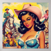 Poster Illustration vintage Country Girl (Devant)