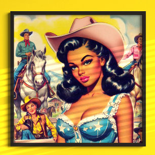 Poster Illustration vintage Country Girl