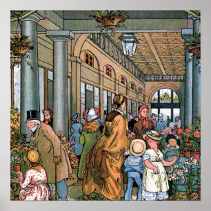 Poster Illustration Vintage "Covent Garden, Londres"