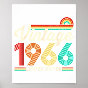 Poster Illustration vintage de 1966 âgée de 60 ans