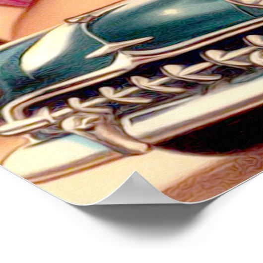 Poster Illustration vintage de beauté (Coin)