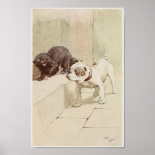 Poster Illustration vintage de Bulldog