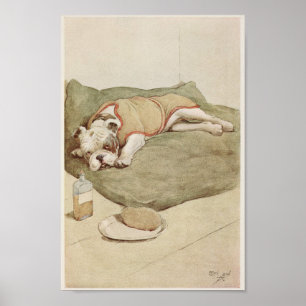 Poster Illustration vintage de Bulldog
