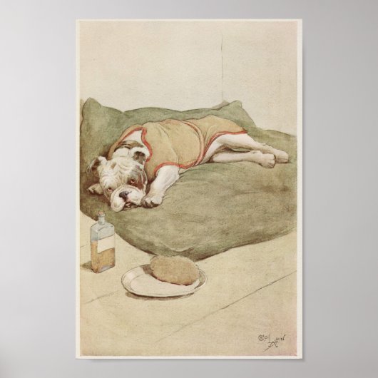 Poster Illustration vintage de Bulldog (Devant)
