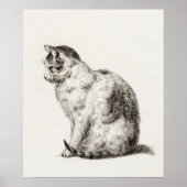 Poster Illustration vintage de chat (Devant)