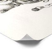 Poster Illustration vintage de chat (Coin)