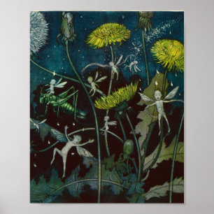 Poster Illustration vintage de fée nocturne Else Wenz-Vie