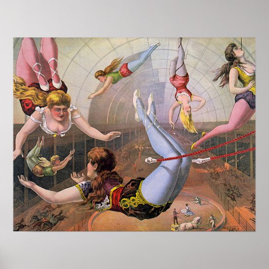 Poster Illustration Vintage de Girl Trapeze Artistes (Devant)
