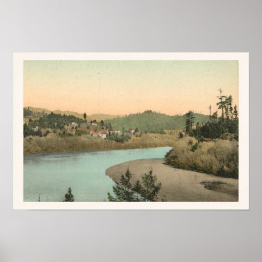 Poster Illustration vintage de Guerneville, Ca Print (Devant)