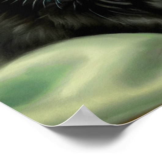 Poster Illustration vintage de Kitten noir (Coin)