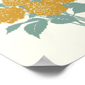 Poster Illustration vintage de la fleur jaune moutarde (Coin)