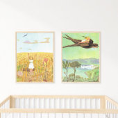 Poster Illustration vintage de La Petite Fille aux allume