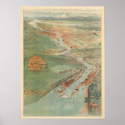 Poster Illustration vintage de Portland (Devant)