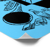 Poster Illustration Vintage de session de jam (Coin)